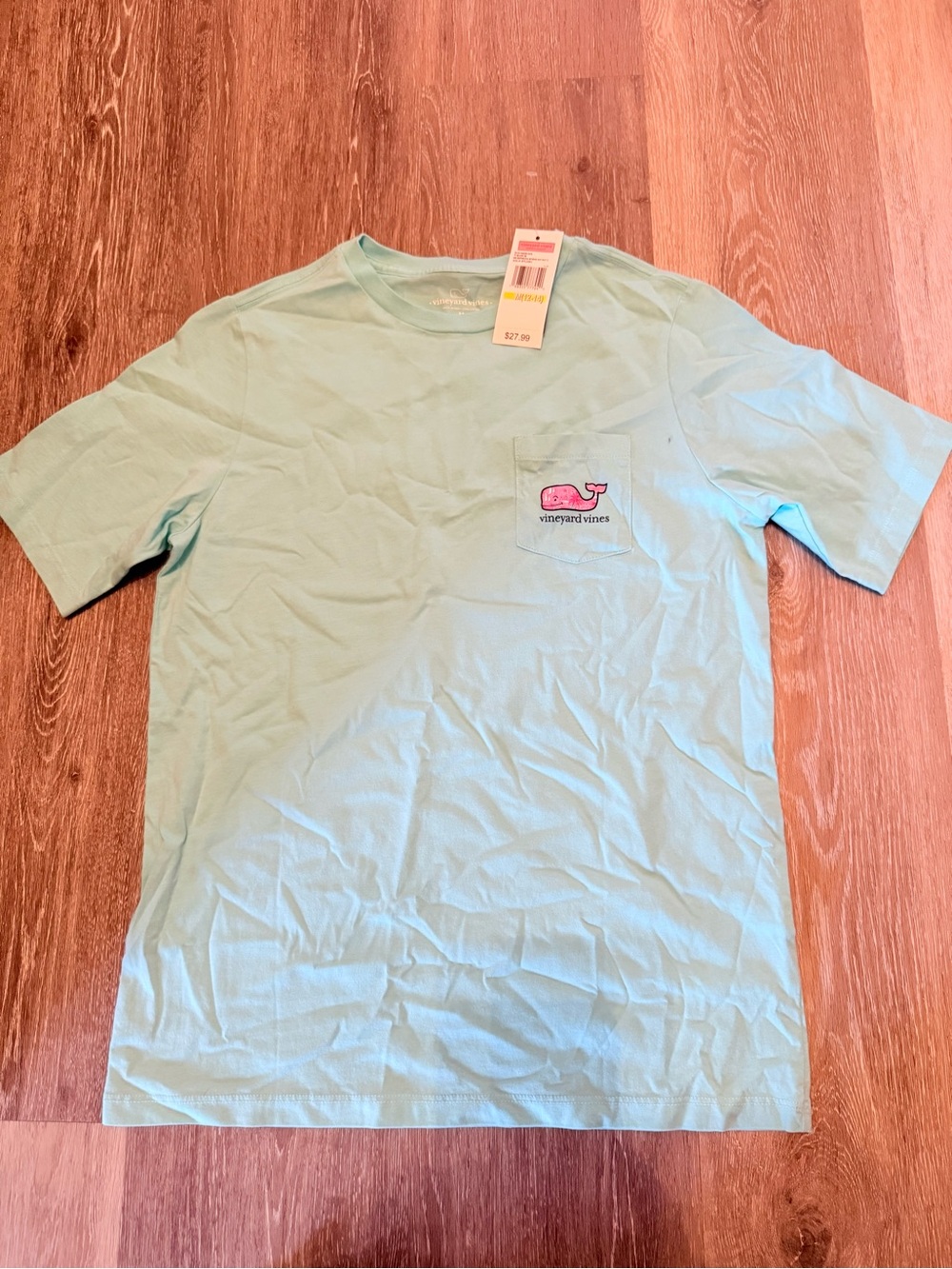 Vineyard Vines Kids  Pocket T-Shirt in Light Aqua